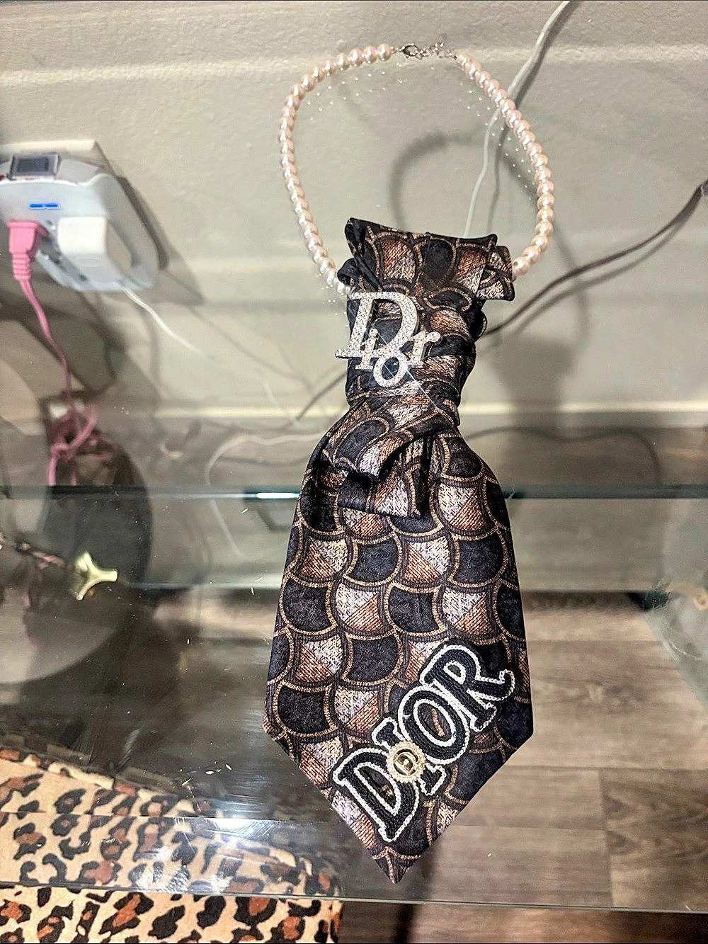 Rhinestone Statement Tie